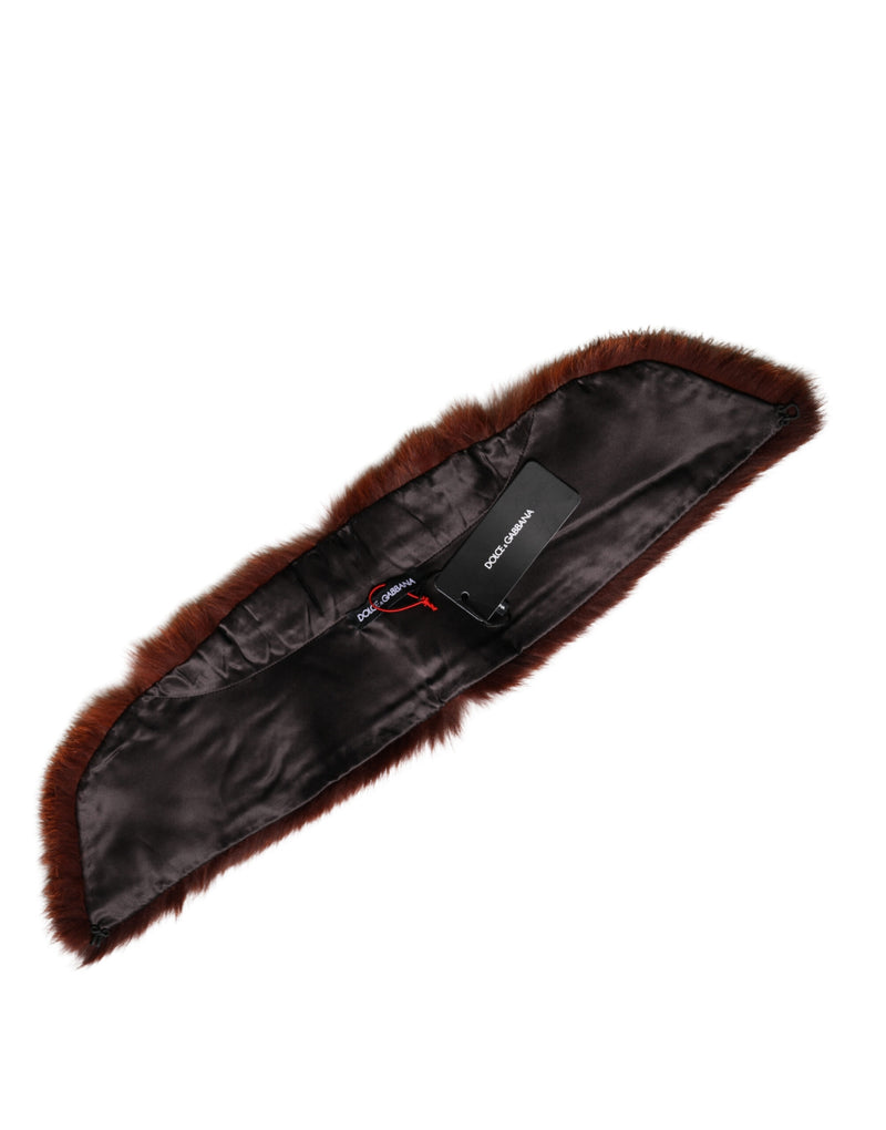 Dolce & Gabbana Brown Mink Fur Collar Neck Wrap Scarf