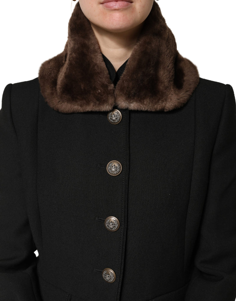 Dolce & Gabbana Brown Mink Fur Shoulder Collar Neck Wrap Scarf