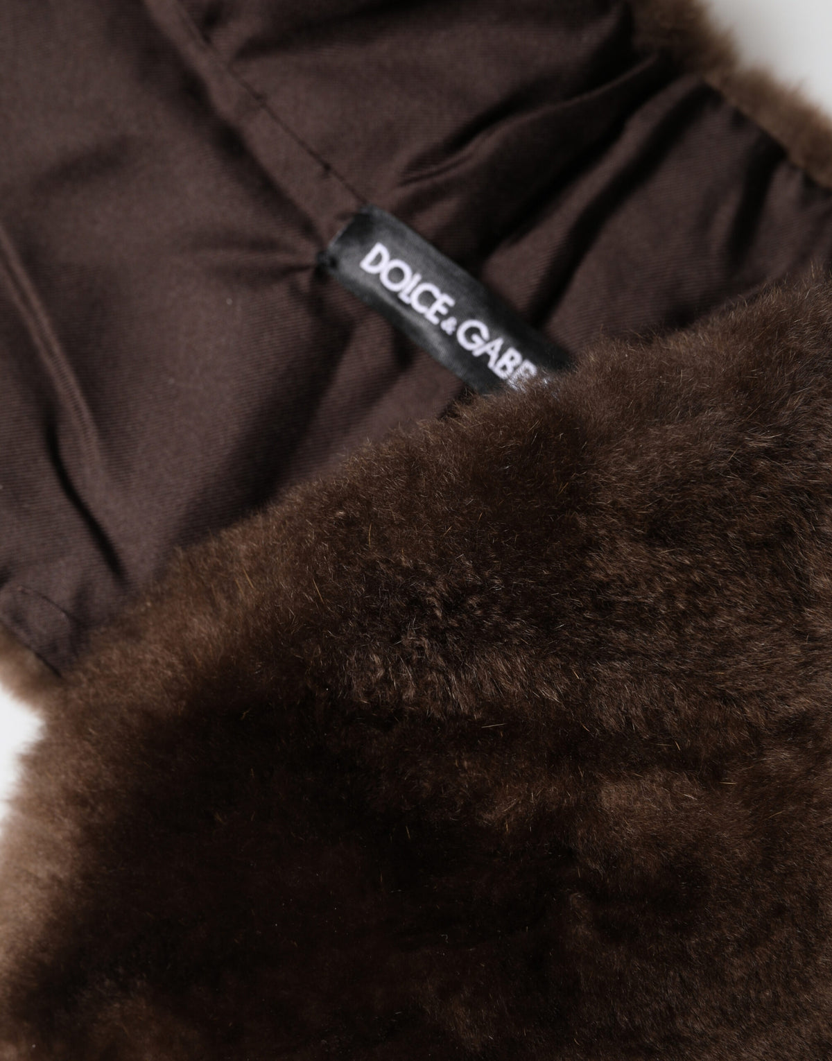Dolce & Gabbana Brown Mink Fur Shoulder Collar Neck Wrap Scarf