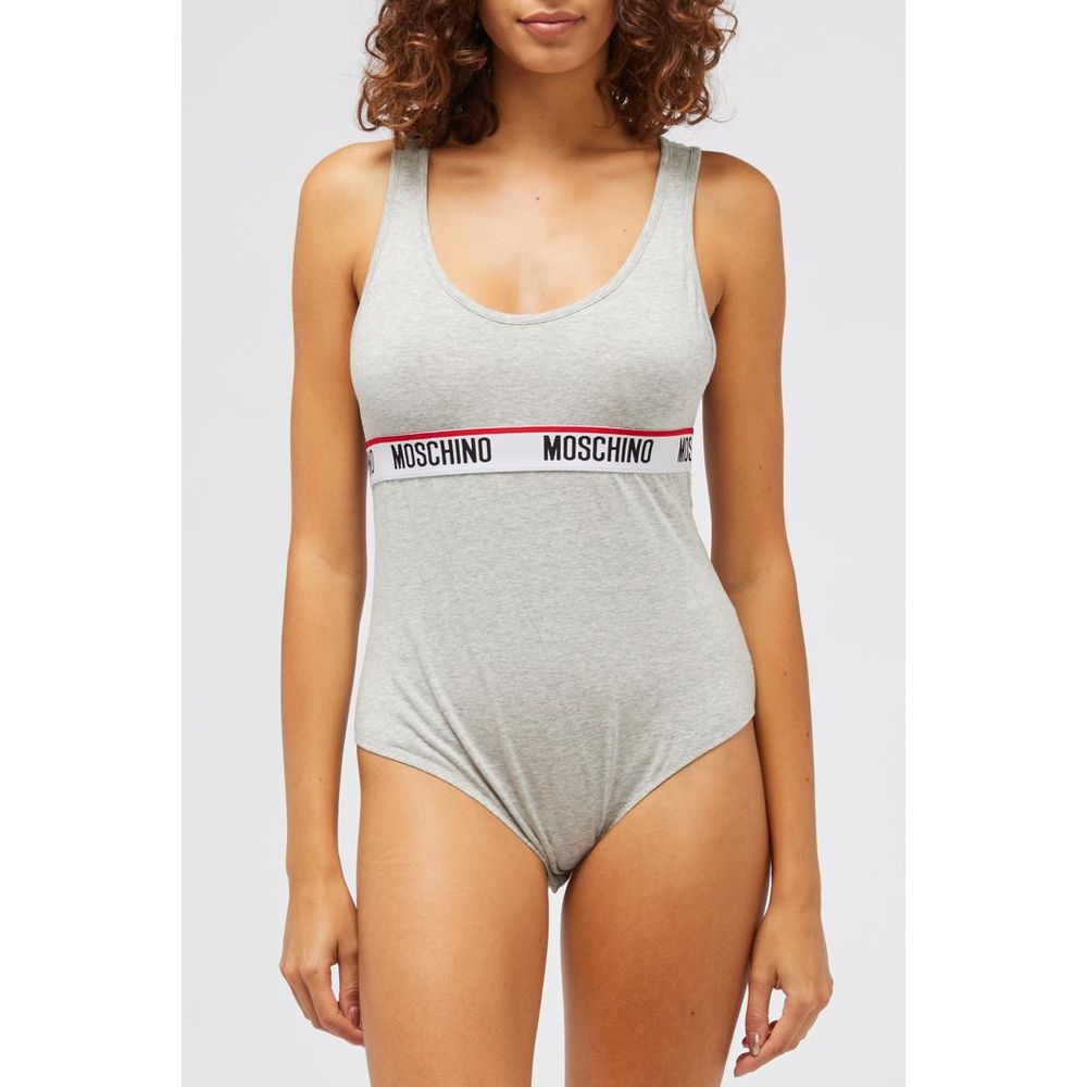 Moschino Gray Cotton Bodysuit for Women - Stylish & Comfortable
