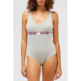 Moschino Gray Cotton Bodysuit for Women - Stylish & Comfortable