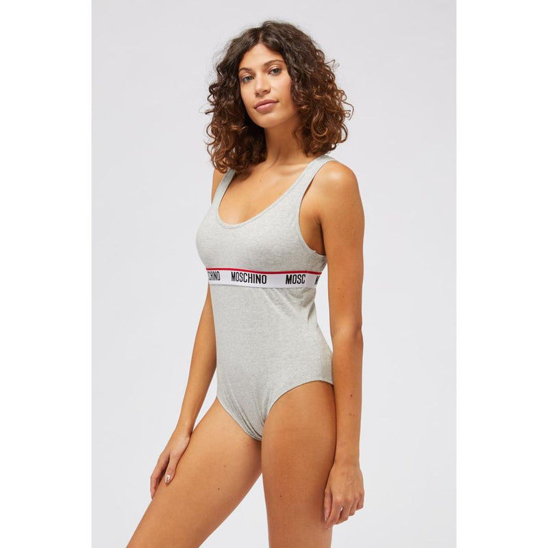 Moschino Gray Cotton Bodysuit for Women - Stylish & Comfortable