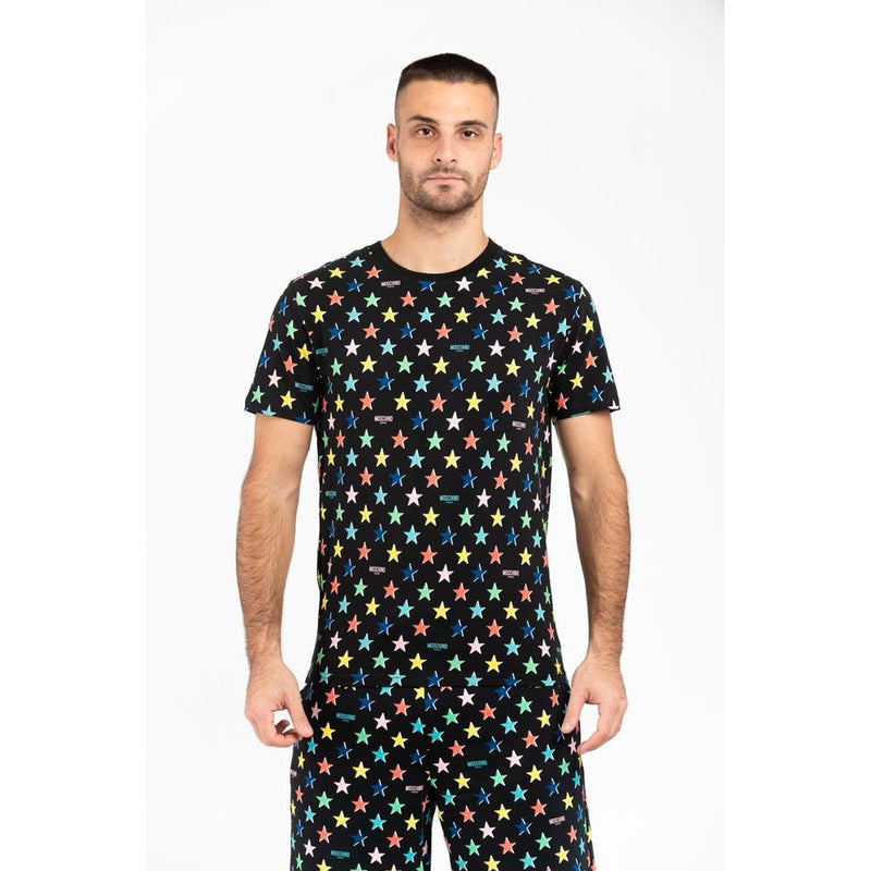 T-Shirt en Coton Noir Moschino - Modèle Fantasy