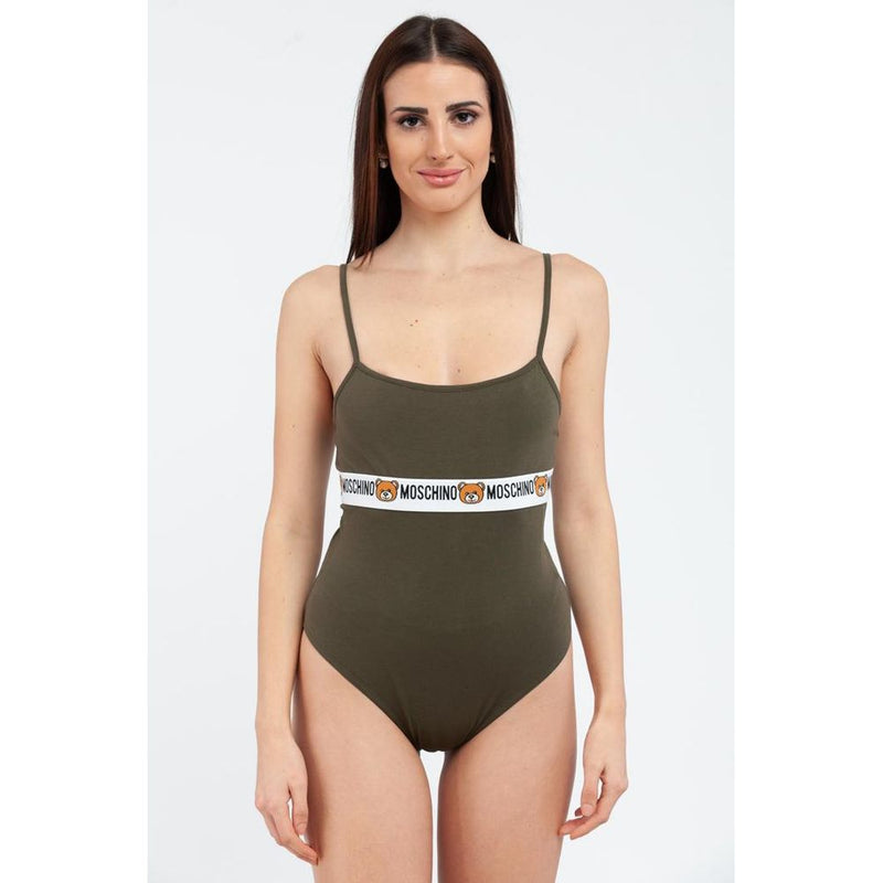 Moschino Bicolor Cotton Bodysuit - Chic Green Style