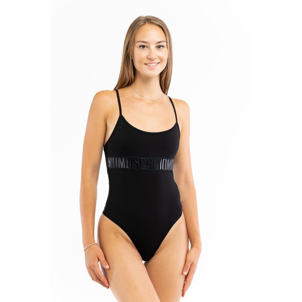 Moschino Black Cotton Bodysuit - Élégance et Confort