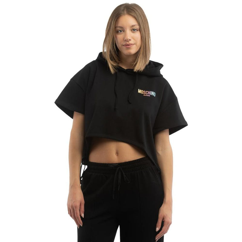 Moschino Black Cotton Sweatshirt - Chic Comfort for Women