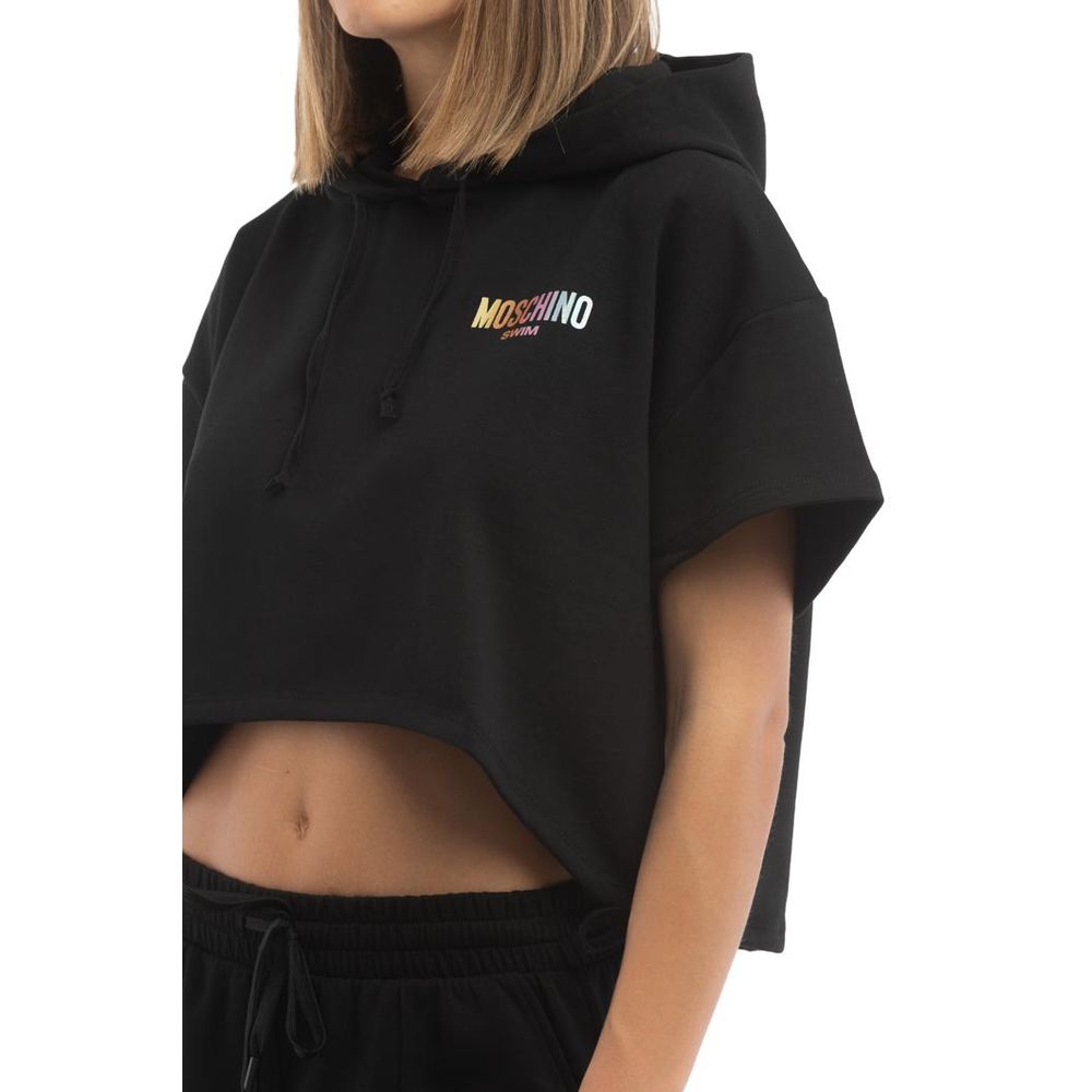 Moschino Black Cotton Sweatshirt - Chic Comfort for Women