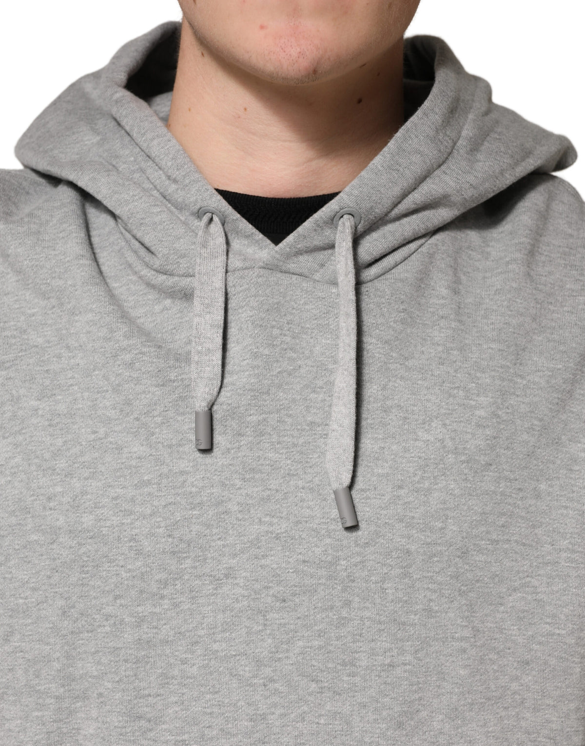 Sweat-shirt à capuche gris en coton Dolce &amp; Gabbana