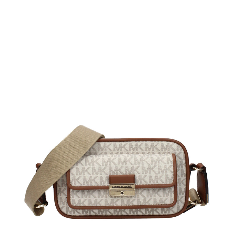 Michael Kors Beige Fabric Crossbody Bag - Chic & Functional