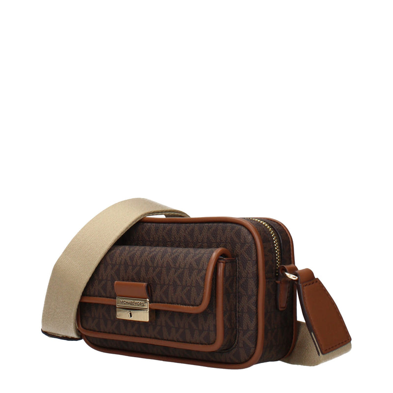 Michael Kors Brown Fabric Crossbody Bag - Chic & Versatile