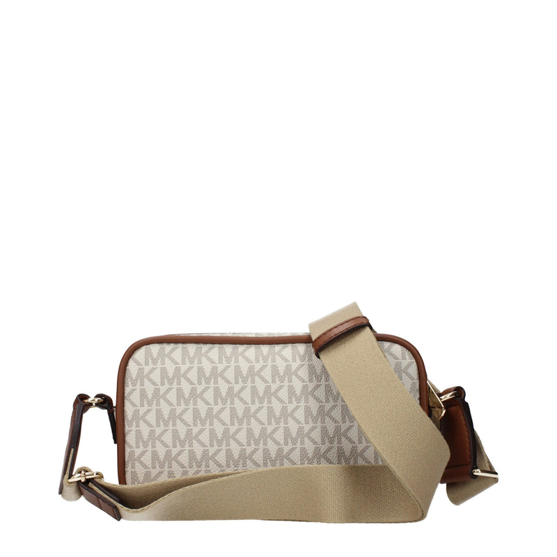 Michael Kors Beige Fabric Crossbody Bag - Chic & Functional