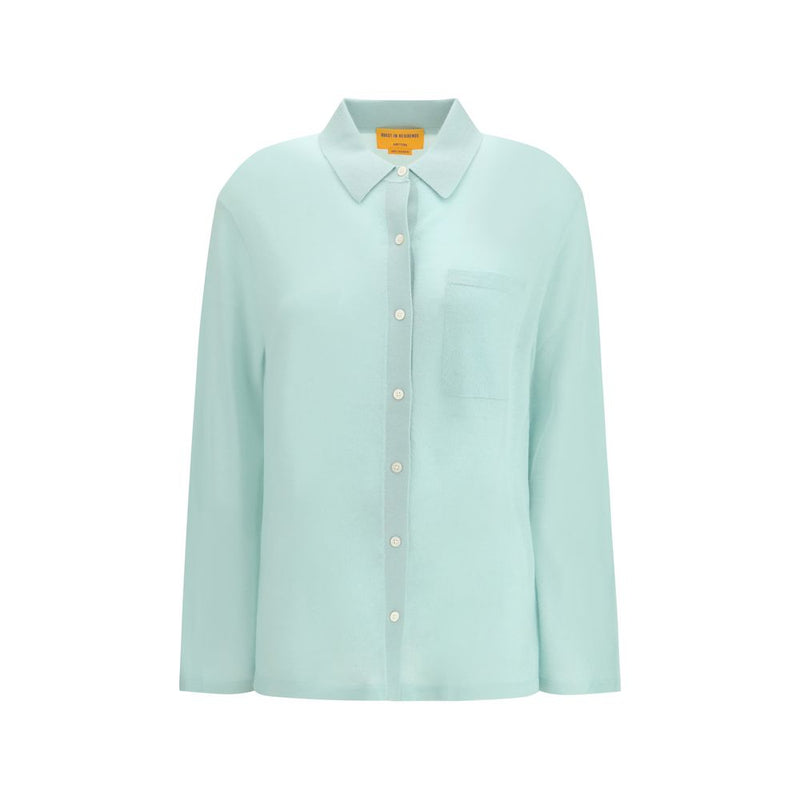 Guest in Residence Blue Cashmere Dress Shirt - Showtime Shirt