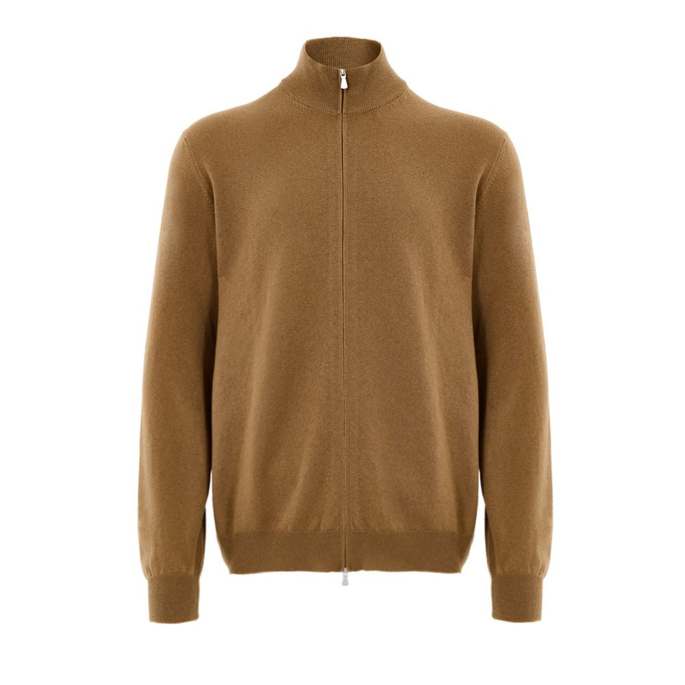 Gran Sasso Brown Wool Turtleneck - Classic Fit for Men
