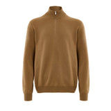 Gran Sasso Brown Wool Turtleneck - Classic Half-Zip Design