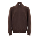 Gran Sasso Brown Wool Zip-Up Cardigan for Men