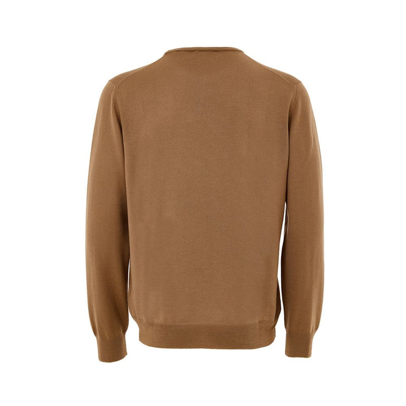 Gran Sasso Brown Fine Wool Crewneck Sweater for Men