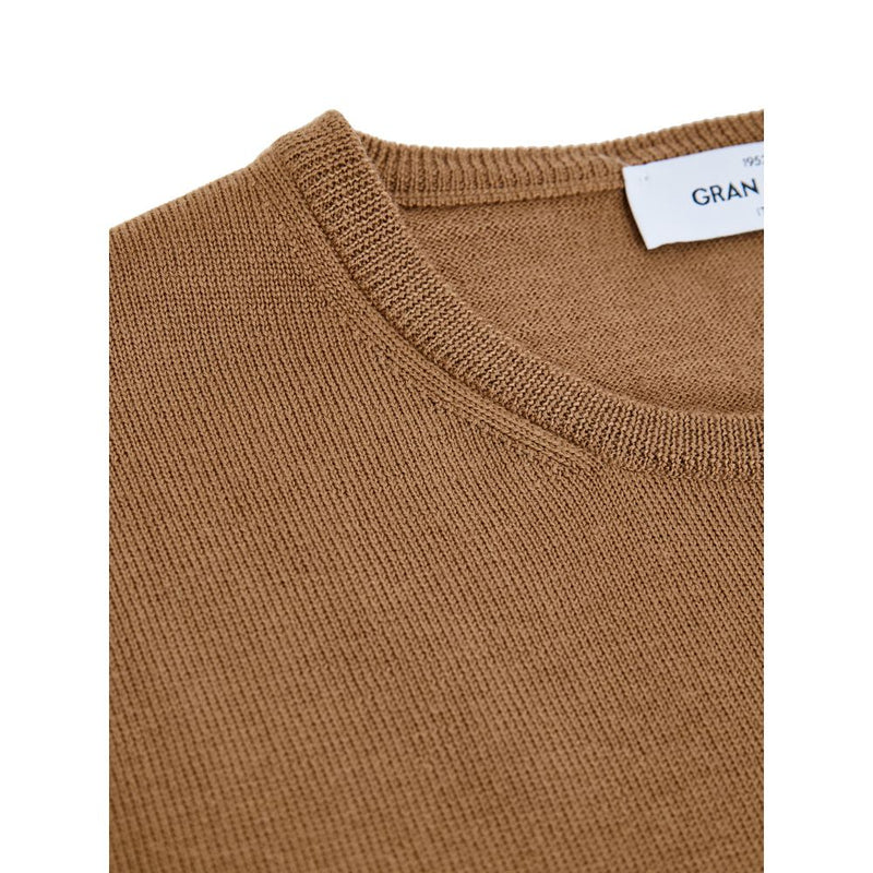 Gran Sasso Brown Fine Wool Crewneck Sweater for Men
