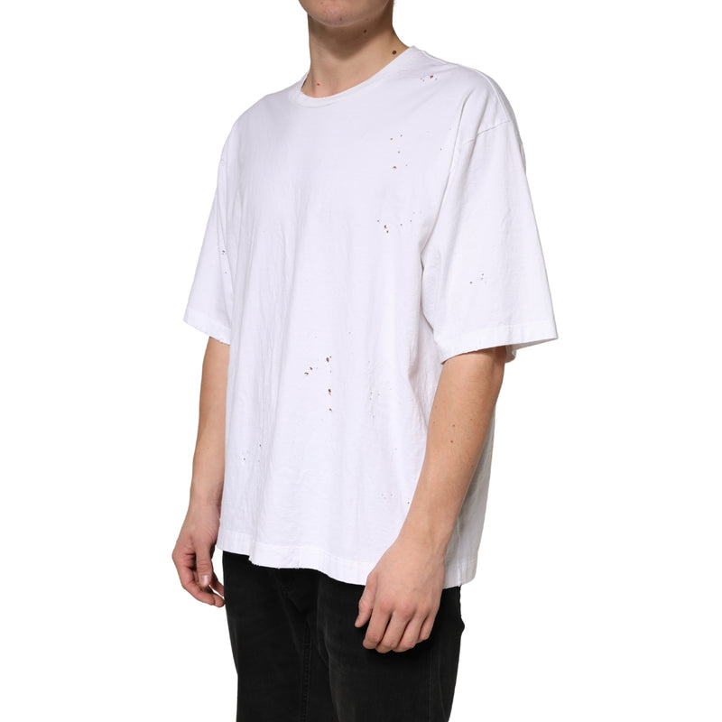 Dolce & Gabbana Wit Katoenen T-shirt met Ronde Hals en Korte Mouwen