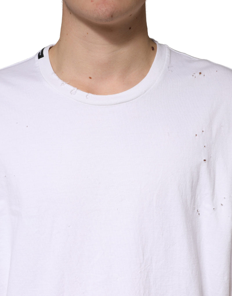 Dolce & Gabbana Wit Katoenen T-shirt met Ronde Hals en Korte Mouwen