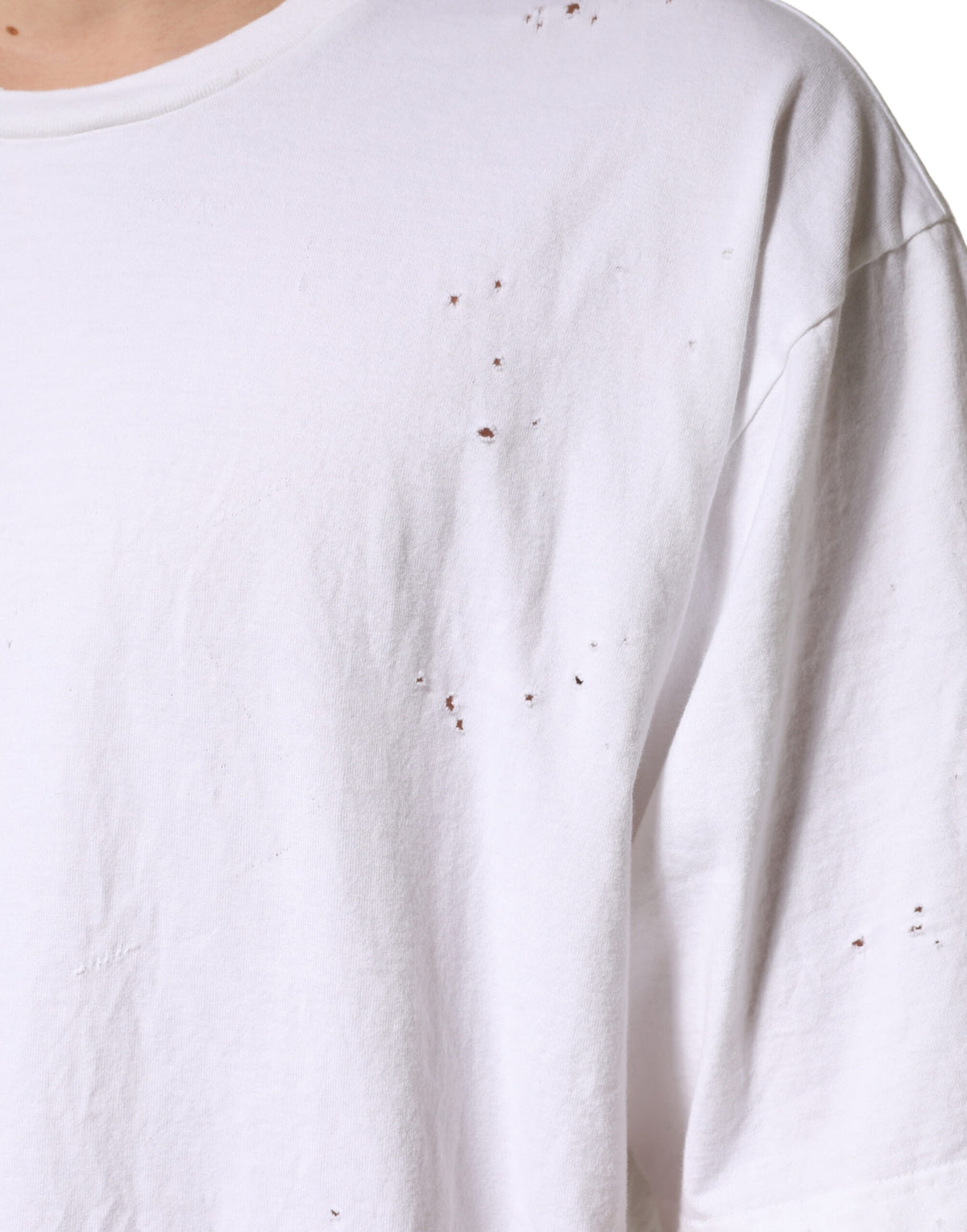 T-shirt Dolce &amp; Gabbana blanc en coton à col rond et manches courtes