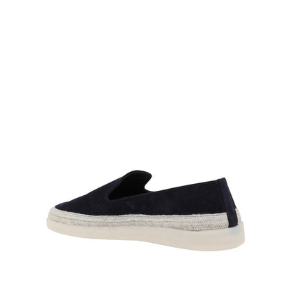 Prada Blue Leather Espadrilles