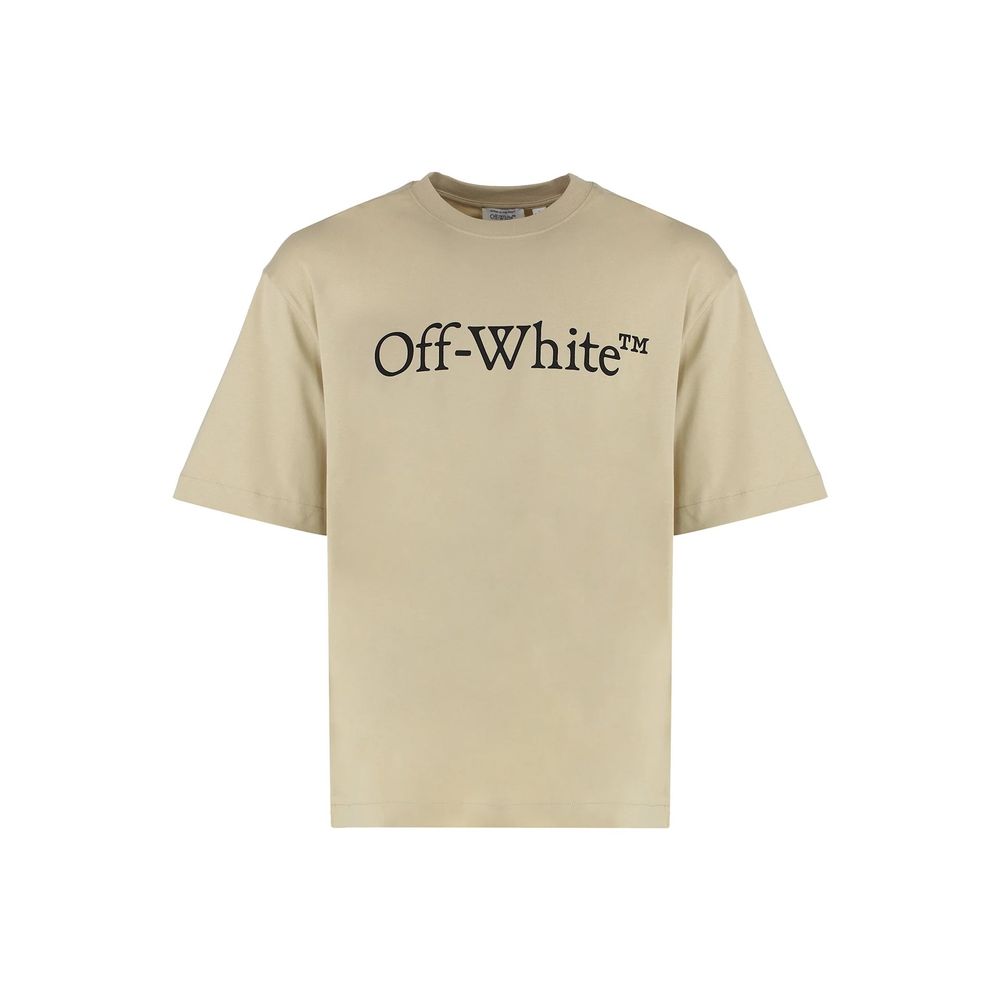 Off-White Beige Cotton T-Shirt