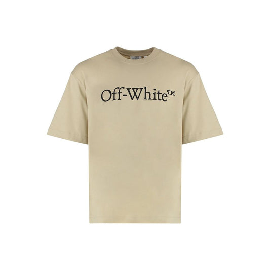 Off-White Beige Cotton T-Shirt