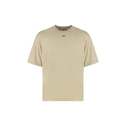 Off-White Beige Cotton T-Shirt