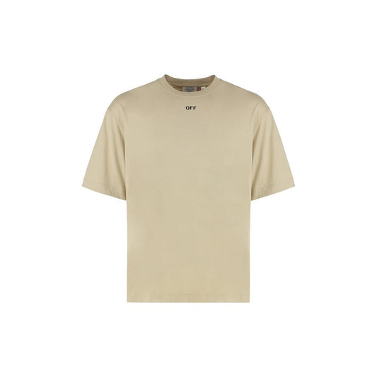Off-White Beige Cotton T-Shirt