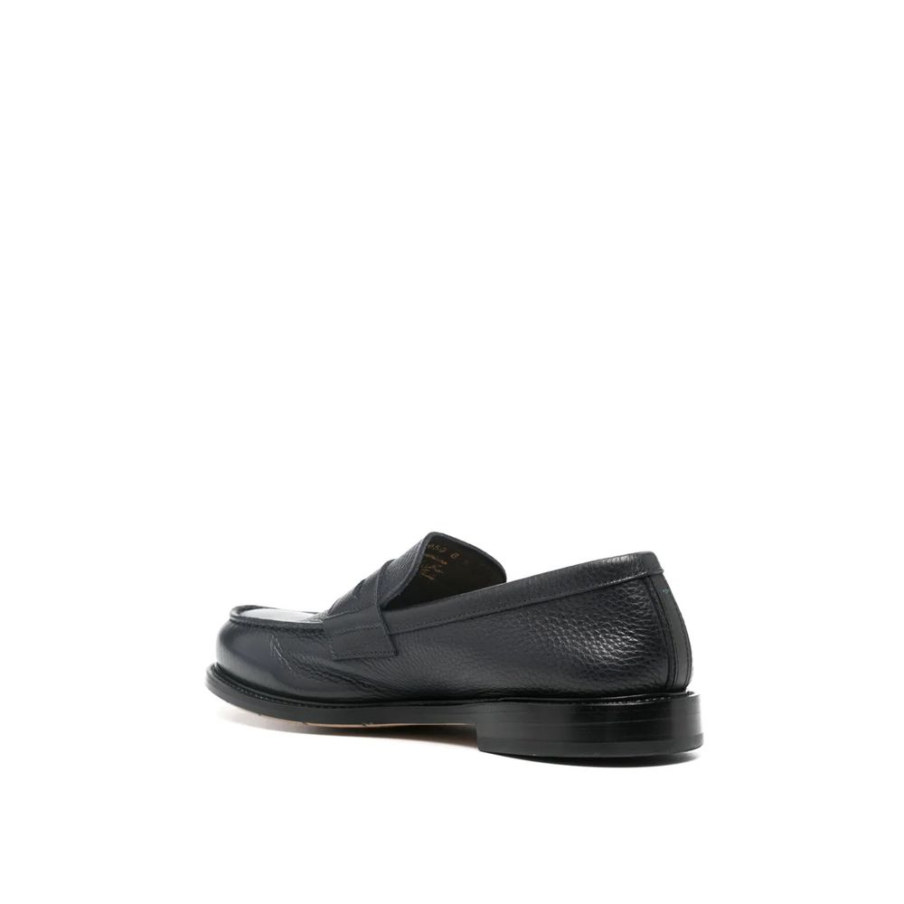 Premiata Black Leather Slip-On Loafers