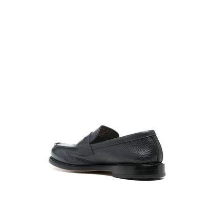 Premiata Black Leather Slip-On Loafers