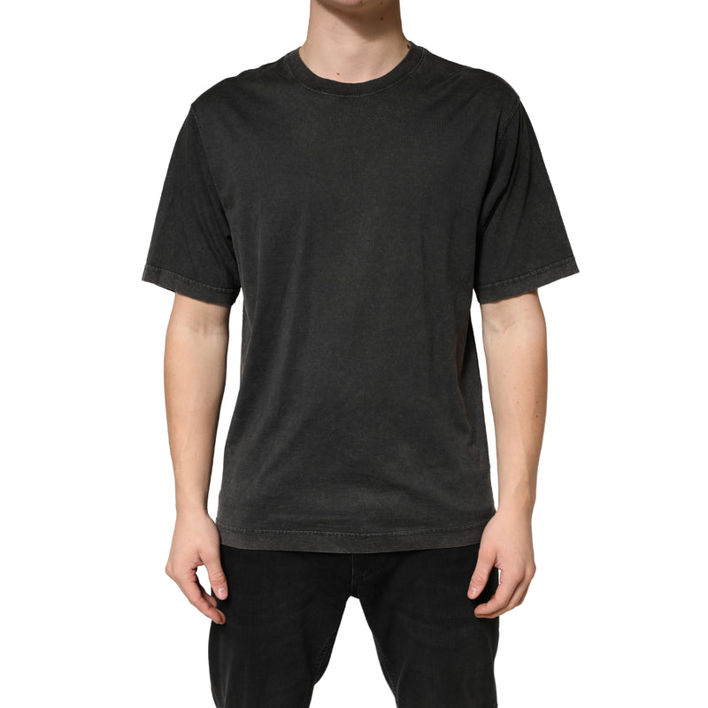 Dolce & Gabbana Zwart Katoenen T-shirt met Ronde Hals en Korte Mouwen