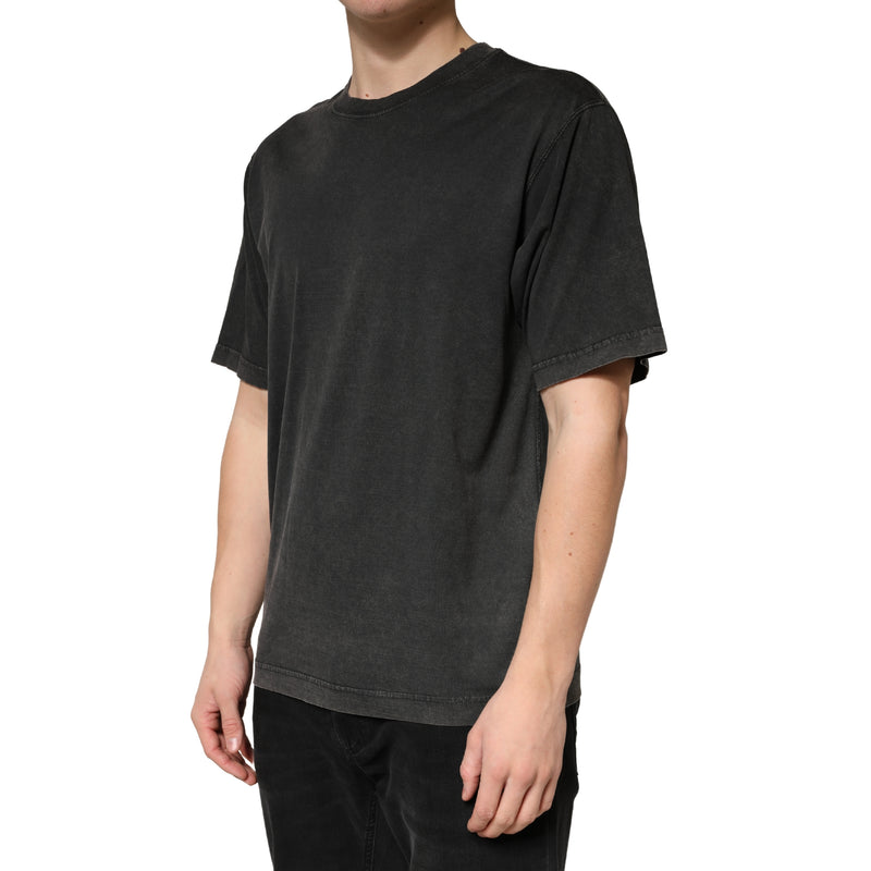 Dolce & Gabbana Zwart Katoenen T-shirt met Ronde Hals en Korte Mouwen