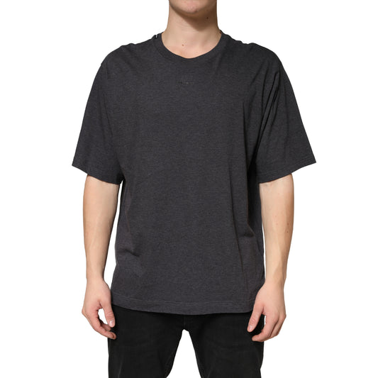 Dolce & Gabbana Donkergrijs Katoenen T-shirt met Ronde Hals en Korte Mouwen