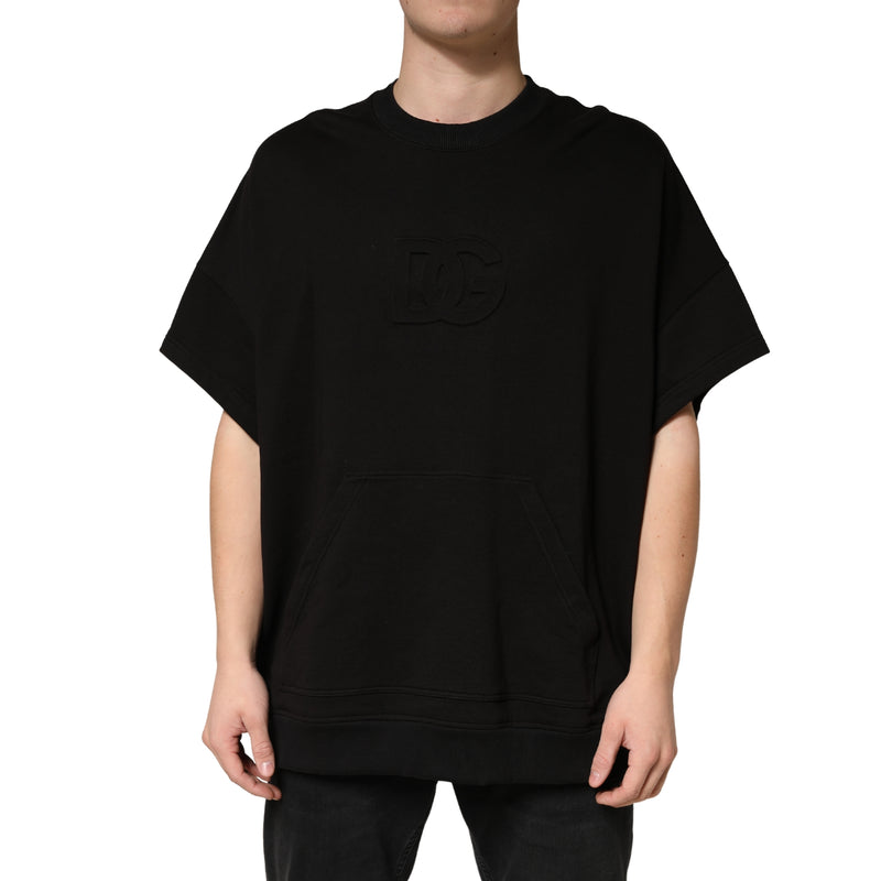 Dolce & Gabbana Zwart Katoenen T-shirt met Ronde Hals en Korte Mouwen