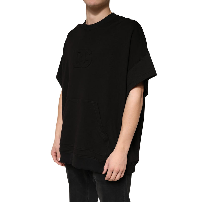 Dolce & Gabbana Zwart Katoenen T-shirt met Ronde Hals en Korte Mouwen