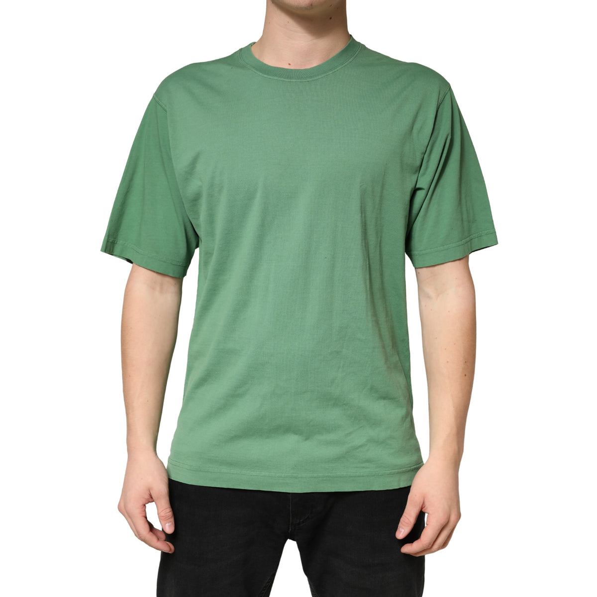 T-shirt Dolce &amp; Gabbana vert clair en coton à col rond et manches courtes