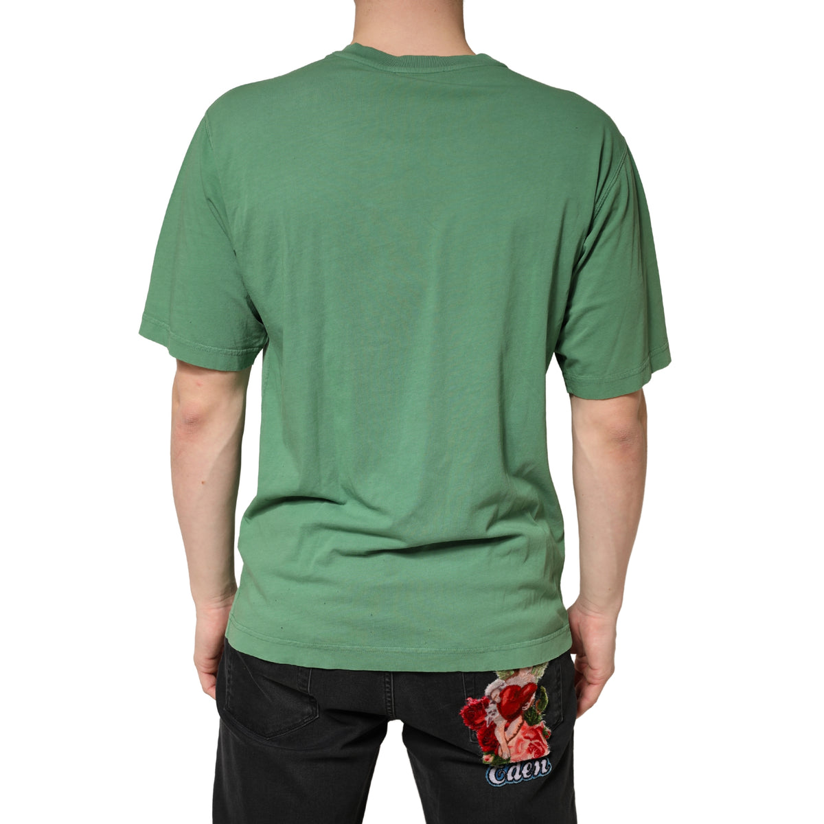 T-shirt Dolce &amp; Gabbana vert clair en coton à col rond et manches courtes