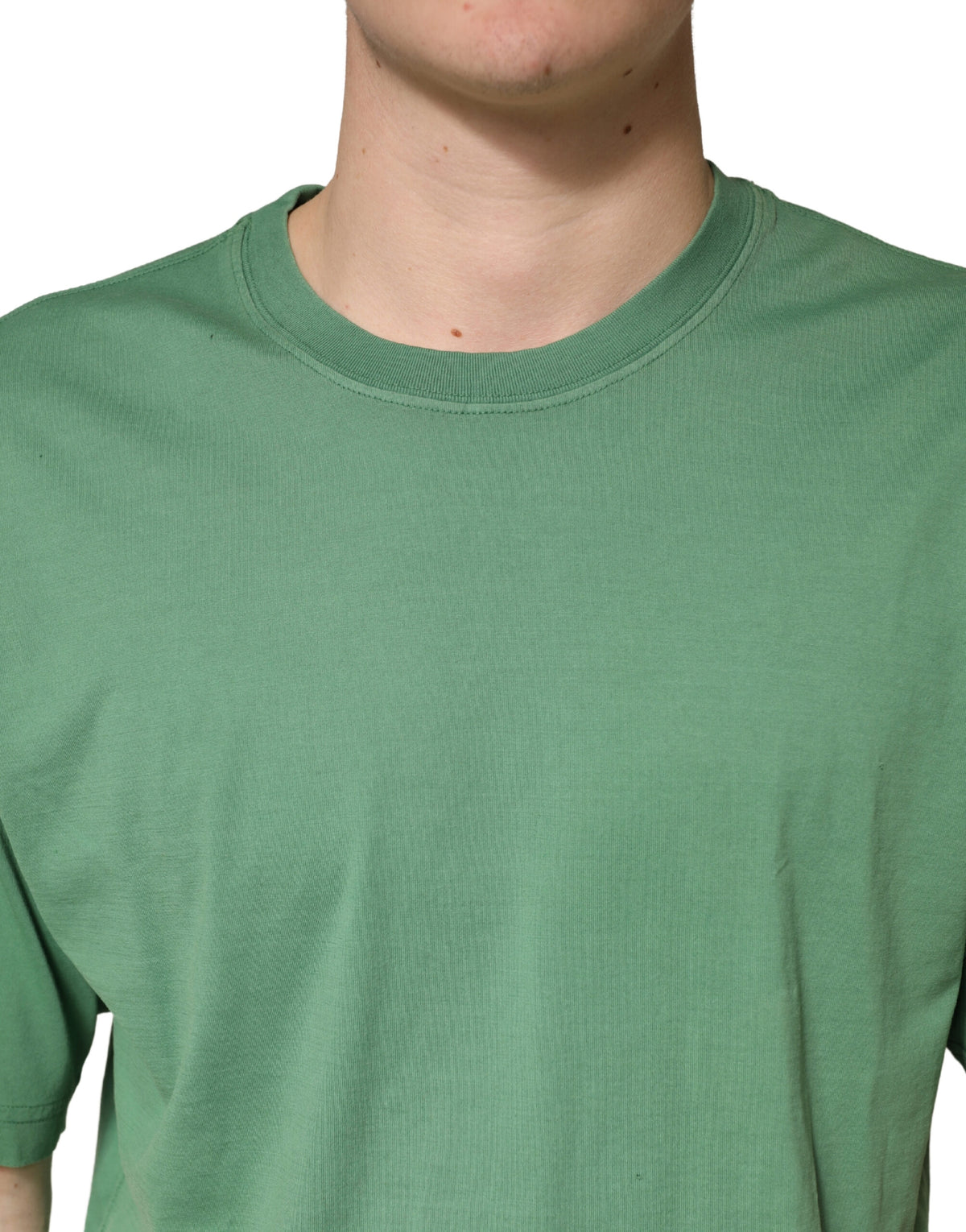 T-shirt Dolce &amp; Gabbana vert clair en coton à col rond et manches courtes