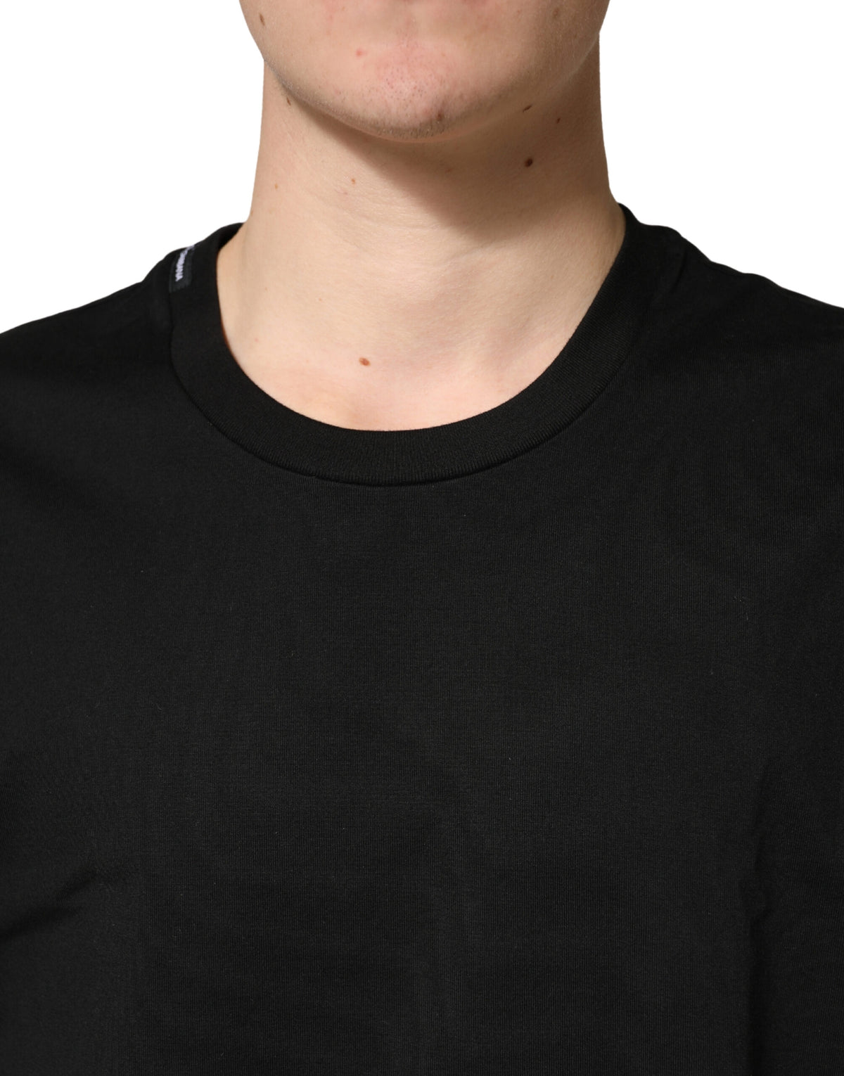 T-shirt Dolce &amp; Gabbana noir en coton à col rond et manches courtes