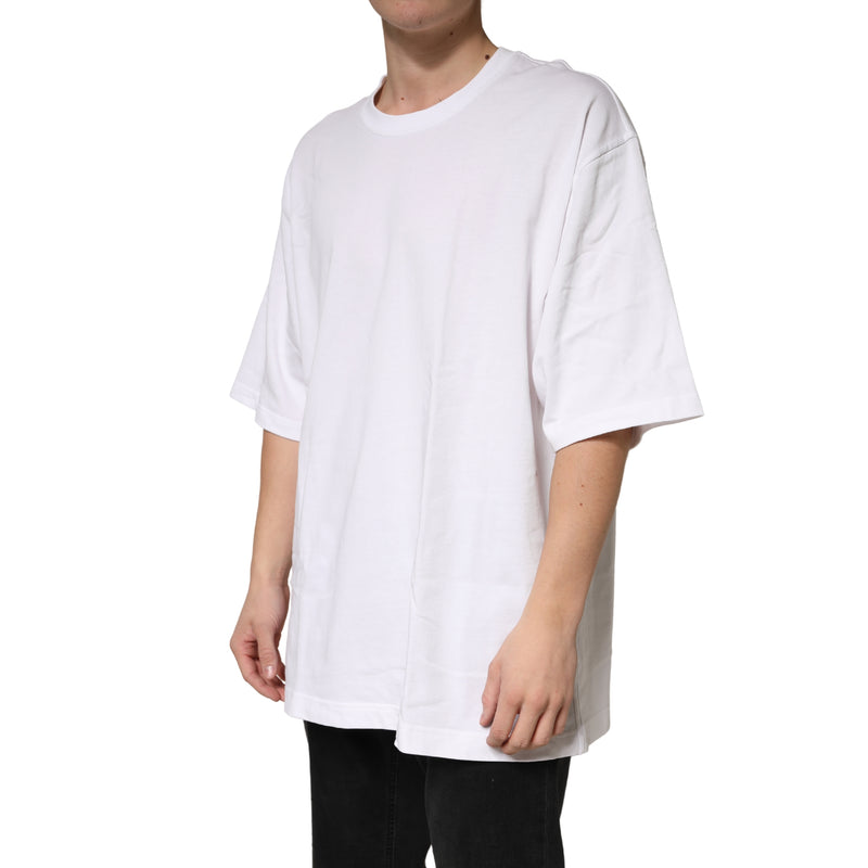 T-shirt Dolce &amp; Gabbana blanc en coton à col rond et manches courtes