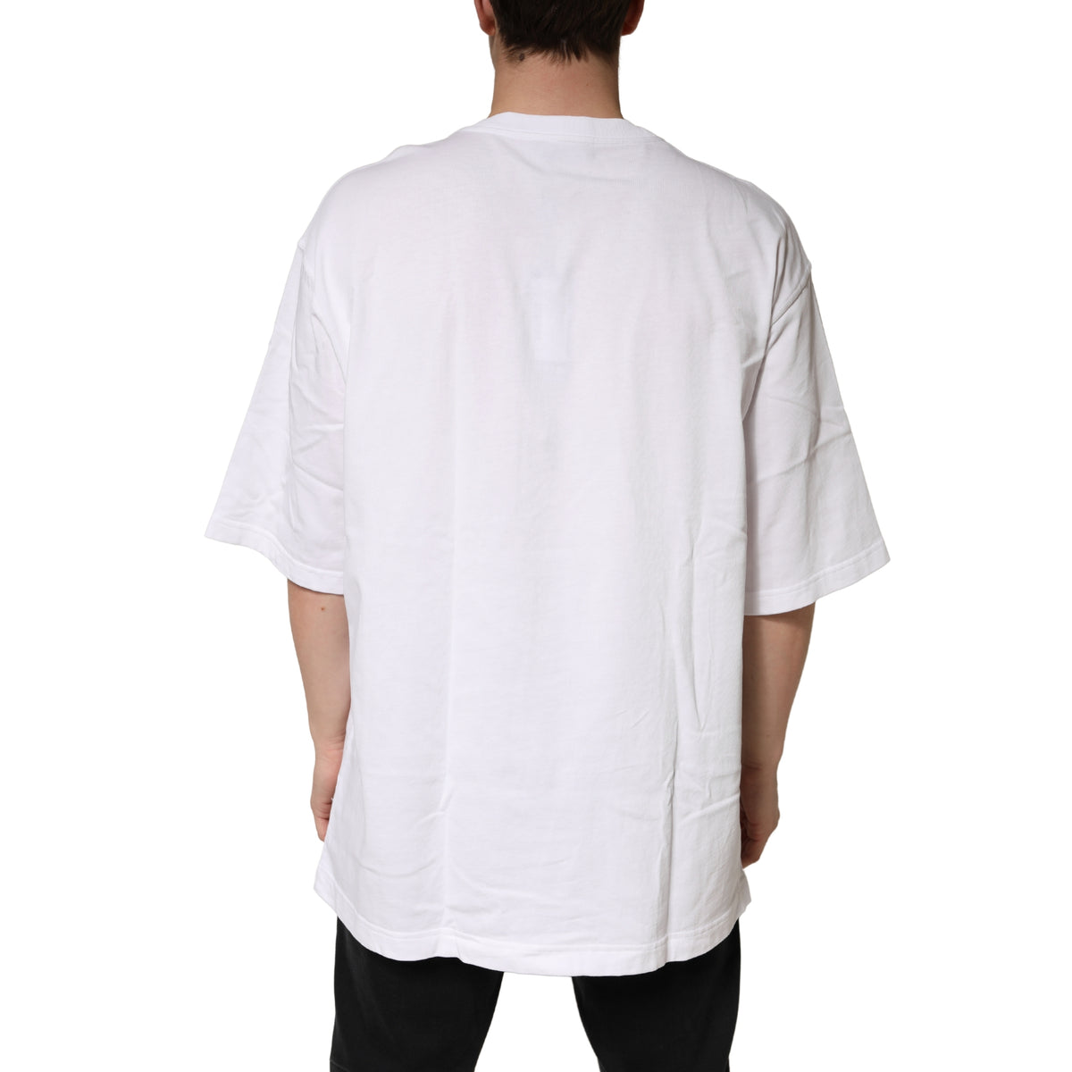 T-shirt Dolce &amp; Gabbana blanc en coton à col rond et manches courtes