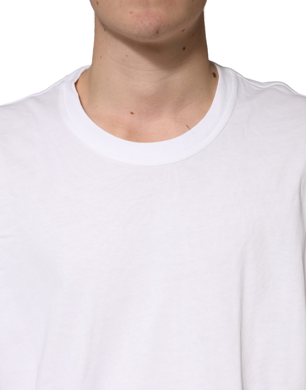 T-shirt Dolce &amp; Gabbana blanc en coton à col rond et manches courtes