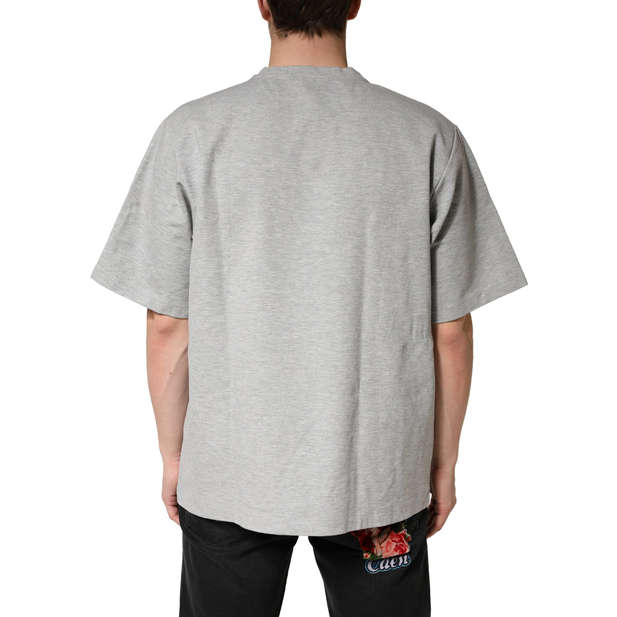 T-shirt Dolce &amp; Gabbana gris en coton à col rond et manches courtes