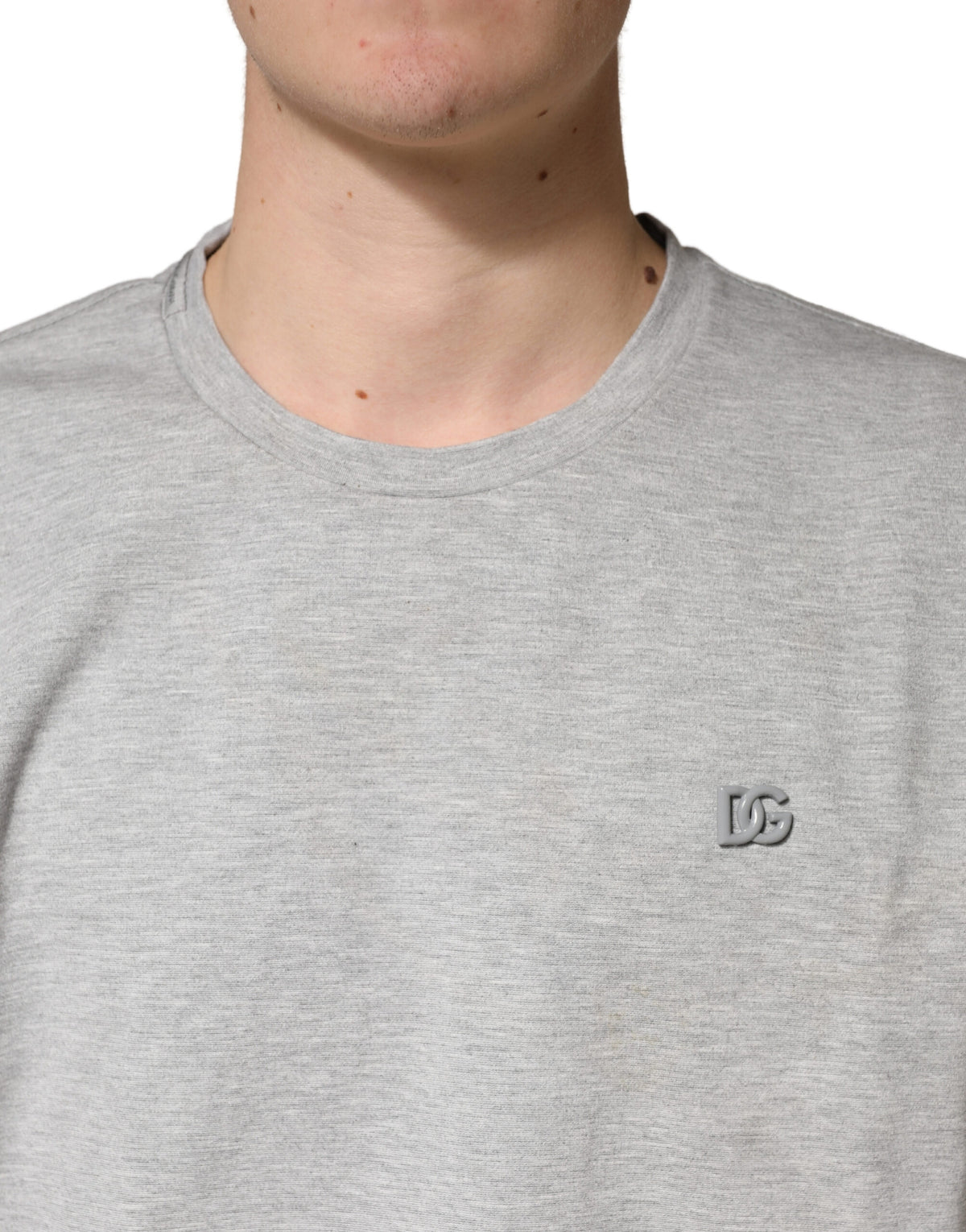 T-shirt Dolce &amp; Gabbana gris en coton à col rond et manches courtes