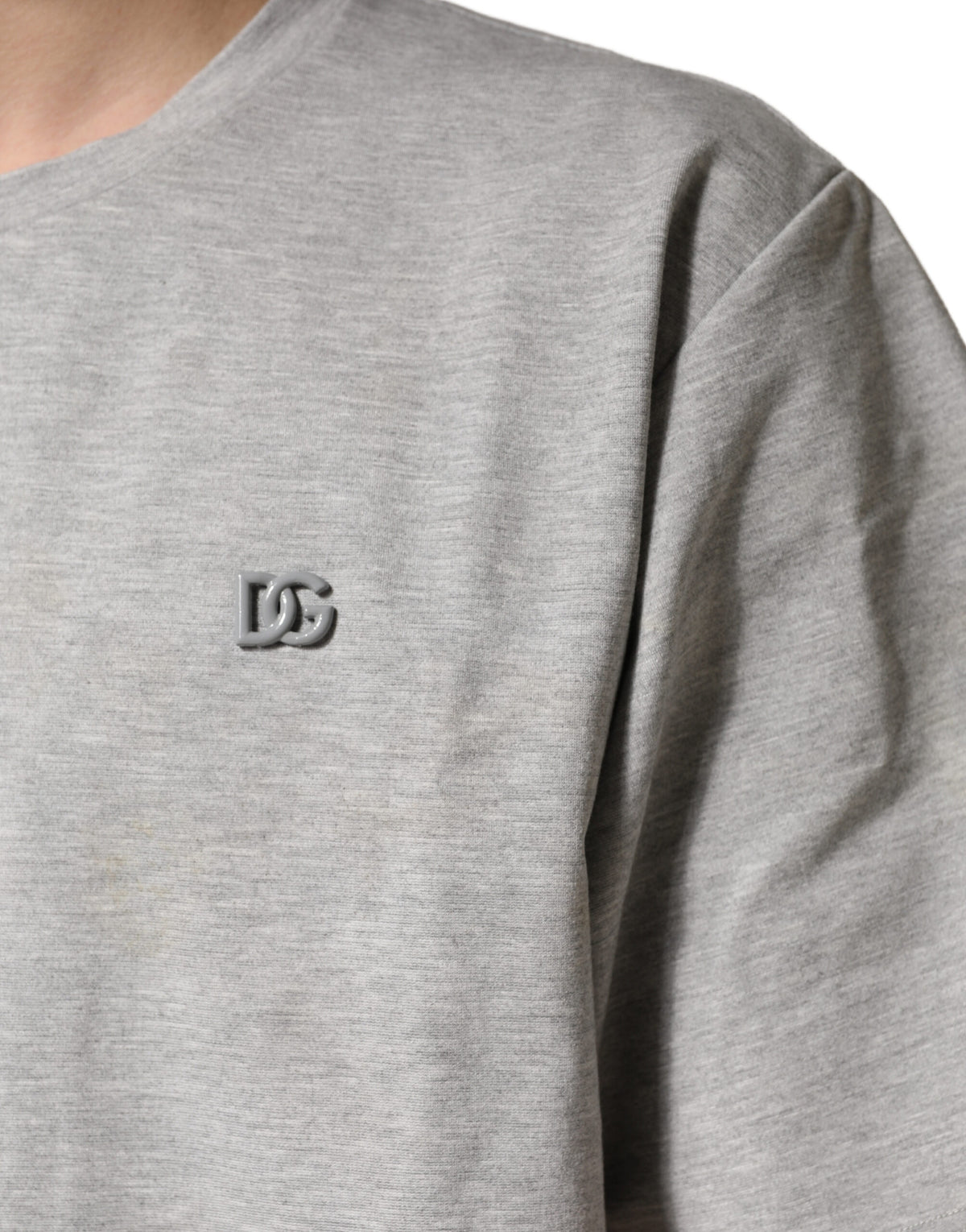 T-shirt Dolce &amp; Gabbana gris en coton à col rond et manches courtes