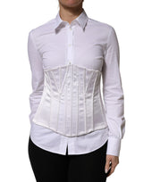 Dolce & Gabbana White Polyamide Waist Cincher Bustier Top