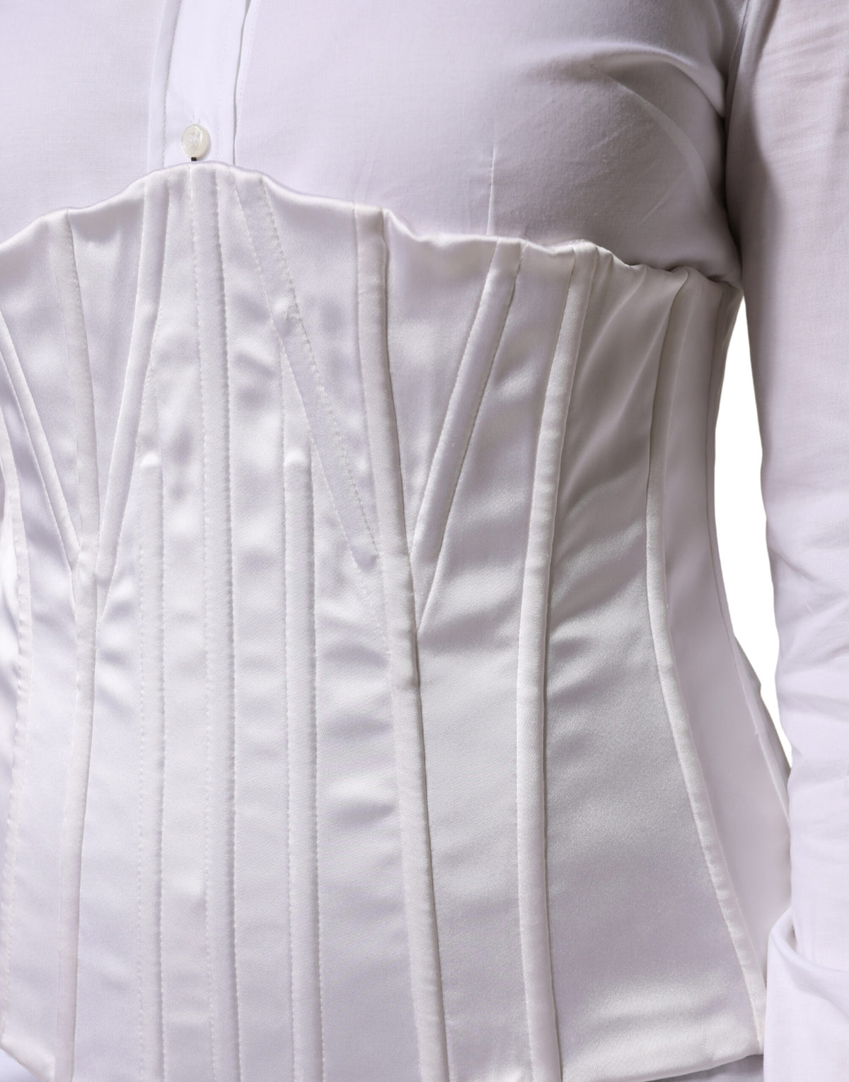 Dolce & Gabbana White Polyamide Waist Cincher Bustier Top