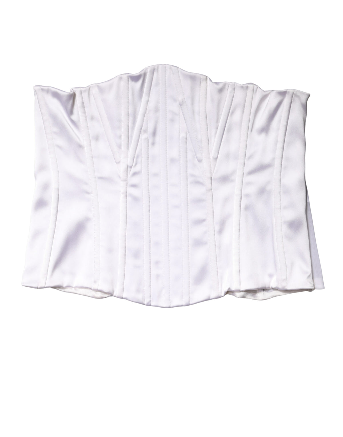 Dolce & Gabbana White Polyamide Waist Cincher Bustier Top