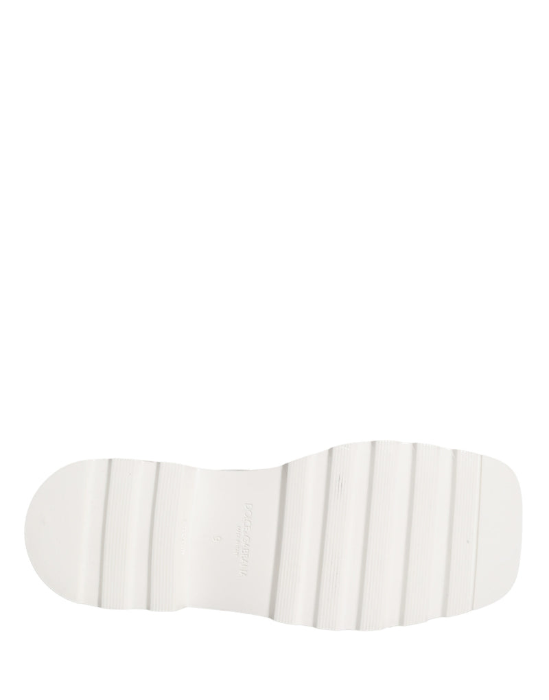 Dolce & Gabbana White Leather Chunky Sole Derby Shoes
